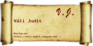 Váli Judit névjegykártya